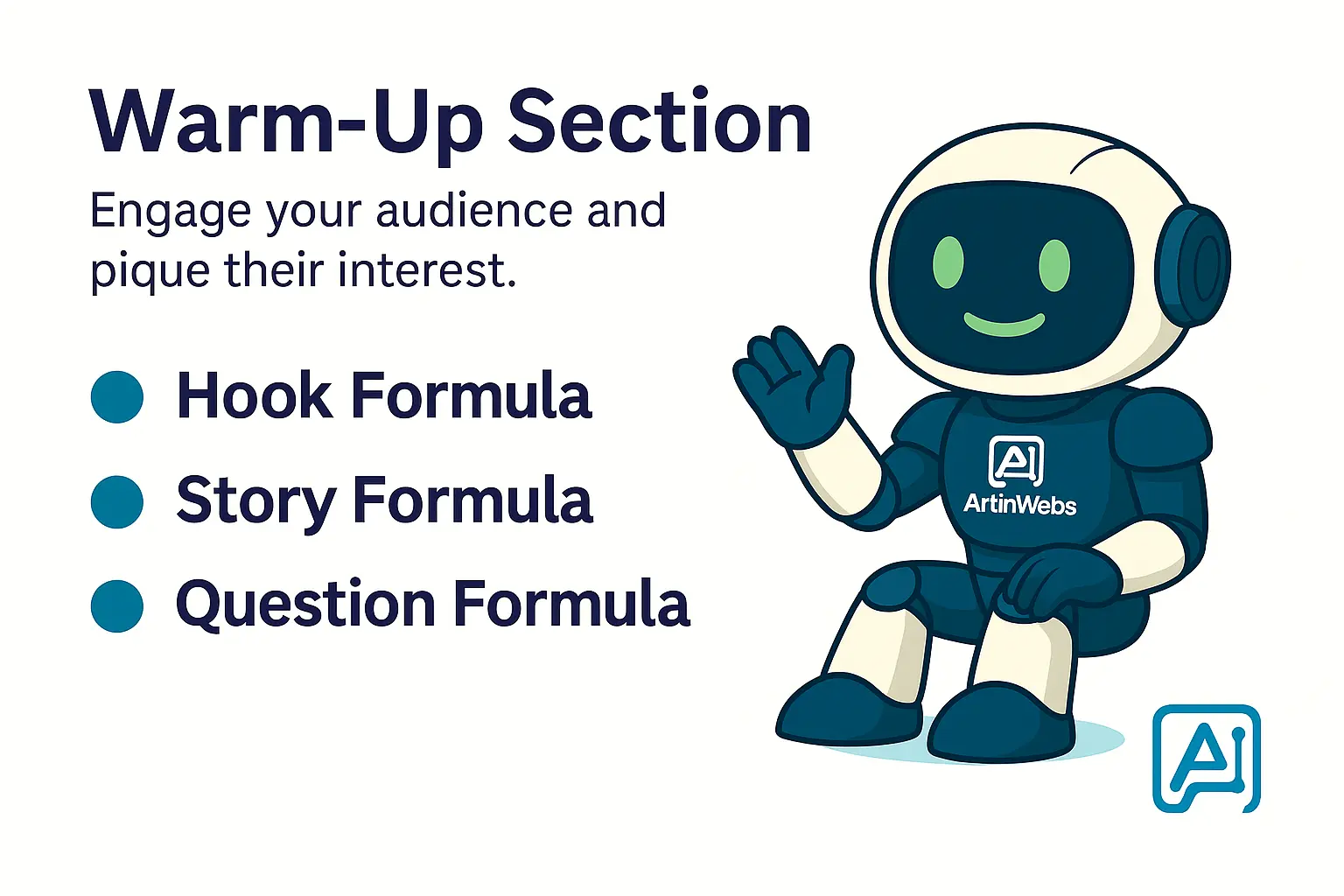 Warm Up Section with Robot Mascot